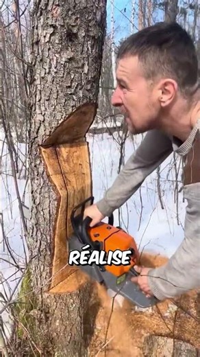 Incroyable technique d’abattage d’arbre 🤯🪓
