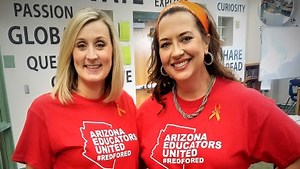 #RedForEd's recognizable logo and the Scottsdale father behind its design