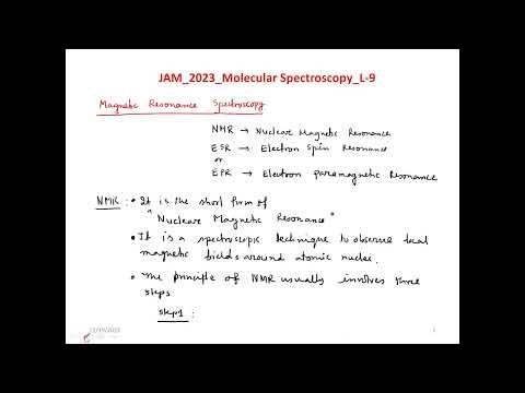 Molecular Spectroscopy: Lecture 9