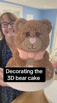 Today I’m decorating a 3D cake bear using the ​⁠​⁠‪@wilton‬ cake pan #cake #cakedecorating #teddy