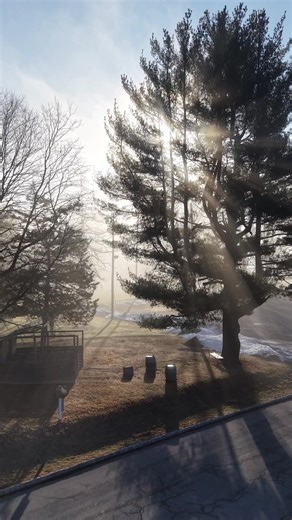 Views only available in March. The gentle handoff from winter to spring. Living in the clouds in our quiet river valley.