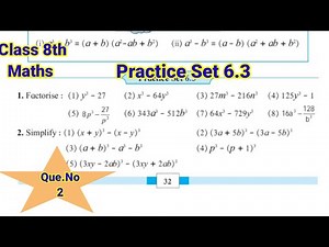 Practice Set 6.3 Class 8th Maths Question No.2 | Factorisation of Algebraic expressions
