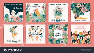 International Women S Day Vector Templates Stock Vector (Royalty Free) 1280490802 | Shutterstock