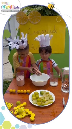 FirstCry Intellitots Preschool on Instagram: "From squeezing lemons to stirring with care – our preschoolers aren’t just making lemonade, they’re learning life skills! 🍋✨ Counting, measuring, teamwork, and the joy of creating something on their own – every step is a lesson in independence and confidence. And the sweetest part? The big smiles at the end! [firstcry, firstcry intellitots preschool, kids, early childhood education, preschool curricula in India, lemonade making, learning through pla