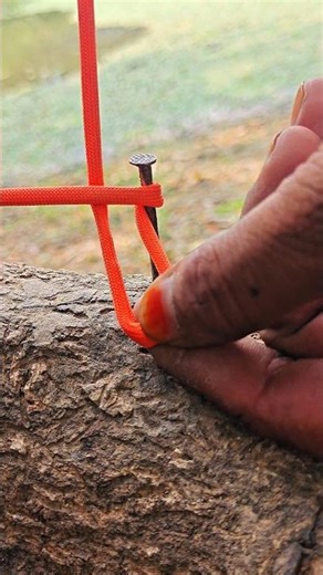 Nail Hook Rope Knot Trick 🔥 that's hold strongly! #shorts #ropeknots #knotting #handmade #learning