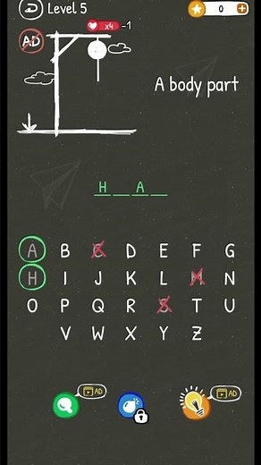 Hangman game level -5 #gameplay