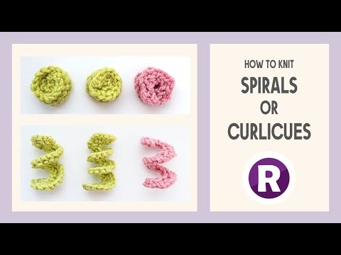 How to Knit: Spirals or Curlicues | Fun Decorative Curls - 3 Ways | Knitting Pattern