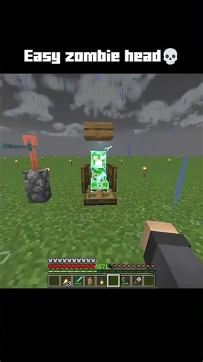 Easy zombie head 💀 #minecraft