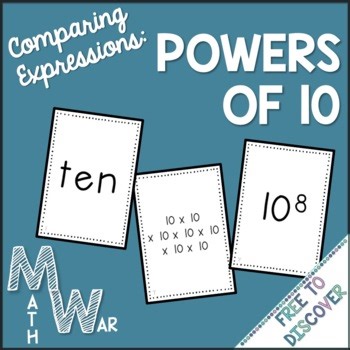 5th Grade Math Powers of 10 and Exponents Game | Standard, Expanded, Verbal Form