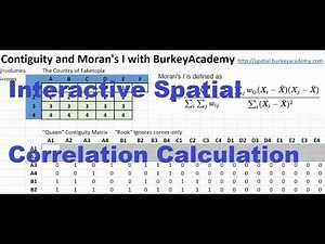 Spatial Correlation (Moran's I) and Contiguity