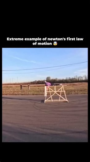 Stateside Clip on Instagram: "This clip looks like chaos, but it’s actually physics doing exactly what it always does—no drama, no mercy. What you’re seeing is an extreme, borderline reckless demonstration of Newton’s First Law of Motion, also known as the law of inertia. The law says a body at rest stays at rest, and a body in motion stays in motion, unless acted upon by an external force. Simple sentence. Wild consequences. The setup is unsettling by design. A person stands balanced on a fragi