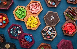 Wyrmwood Hexagonal modular gaming tiles helps keep your games table organized