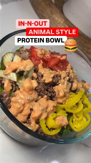 AnnMarie Lawrence | Women’s Weight Loss & Fitness on Instagram: "ANIMAL STYLE PROTEIN BOWL WE JUST launched our NEW and revamped, “Weight Loss Accelerator” Recipe guide! comment below “recipes” if you want a FREE copy! Macros per serving with 4 tbsp of sauce per serving (x2 servings): approx 529 calories |52g P | 6g C | 32g F (recipe inspired by @ice.karimcooks on tiktok) Ingredients: Burger Sauce: - 1/3 cup light mayonnaise - 4 tbsp pickle relish, drained - 3 tbsp ketchup - 1 tsp honey - 1 tbsp