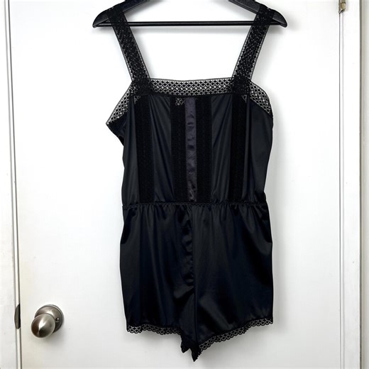 Vintage Lingerie Lace Trim Romper Sleepwear Size M Black Playful Sexy Feminine - Etsy