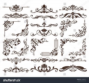 Vintage Ornaments Design Elements Floral Curlicues Stock Vector (Royalty Free) 748488619 | Shutterstock