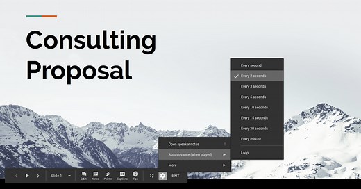 Google Slides adds presentation looping and auto advance options