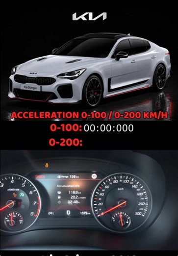 2018 Kia Stinger acceleration🇰🇷GT3.3L GDI V6-365HP-510N.M| 0-100&0-200 km/h #kia #stinger #car #usa #canada