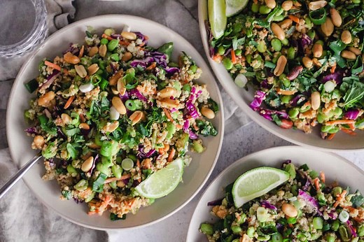 Edamame Crunch Salad with Peanut Dressing