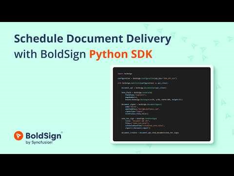 Schedule Document Delivery with BoldSign Python SDK