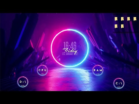 Give Your Windows 10 Neon Look using Live Wallpaper & Rainmeter Skins Jan 2021!