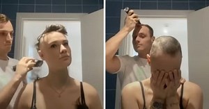 Devoted Boyfriend Shaves Girlfriend's Head Before Immediately Shaving His Own