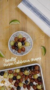 Looking for a snack to cool you down as the weather heats up? Give these Sweet and Salty Frozen California Grapes a try! Fresh California grapes are tossed in lime juice, honey, and Tajin, then frozen for a quick and easy snack that hits sweet and salty flavors and will keep you cool all summer long! Find the recipe at: https://www.grapesfromcalifornia.com/recipes/swalty-frozen-california-grapes/ | Grapes From California