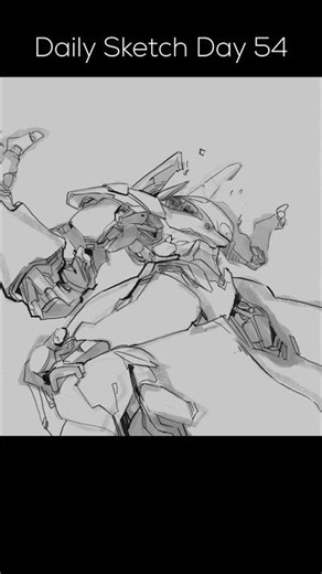 Day 54 of drawing mech concepts till my fingers bleed | daily sketch digital art speedpaint robot