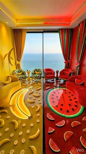 THIS DOUBLE FLOOR IS JUST INSANE 🍌🍉🤩 Banana & Watermelon Epoxy Luxury Floor #epoxy #epoxyfloor