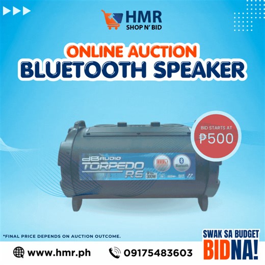 🎶🔊 Speakers Online Auction 🔊🎶 Upgrade your sound system and get ready to rock! 🎸💥 Join our online auction with bids starting at just Php500! Bid now and get the best audio deals here: https://bit.ly/HMRAuctions-MAS 📍 Location: DayStar Industrial Park, Pulong Sta. Cruz, Sta. Rosa, Laguna 📞 For more information, call: 0917-548-3603 #SwakSaBudgetBidNa! | HMR Auction