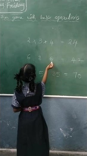 A fun game with basic operations by class5 students #revathi #education #math