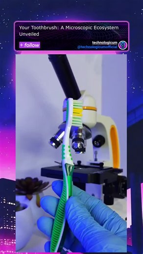 Technologicum on Instagram: "Most people overlook this, but the quiet revolution behind this moment is about revealing the unseen layers of our daily lives. Here, a common toothbrush, an object synonymous with cleanliness, is being placed under the cold, discerning gaze of a microscope. What you're seeing is more than just design — it's an exploration into the hidden. As we zoom past the familiar bristles, a startling micro-landscape emerges. These aren't just plastic fibers; they are intricate