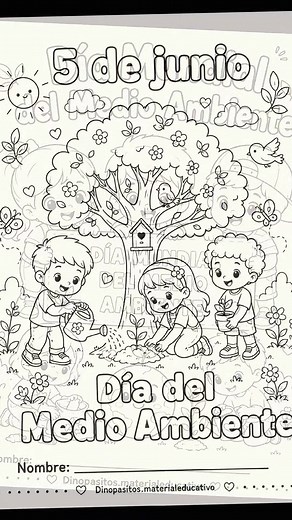 Fichas para colorear Día Mundial del Medio Ambiente (A4, imprimible)