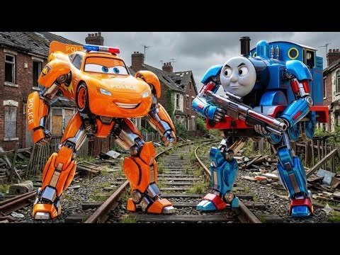 Kitten found abandoned Thomas in the forest! And police lightning McQueen vs monster