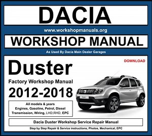 Dacia Duster 2012-2018 Workshop Repair Manual Download