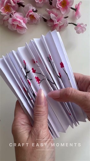 White Paper ➜ Beautiful Sakura Fan 🌸 Easy DIY