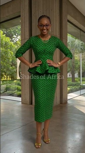 Elegant Emerald Peplum Dress Look 💚 Sophisticated African-Inspired Fashion Style You NEED to See!