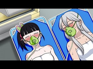 【キメツ学園】カナヲと梅がサウナ地獄で倒れて救急搬送！？【炭治郎/カナヲ/炭カナ/きめつのやいば/アニメ2期/遊郭編/声真似】