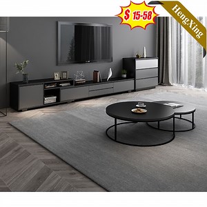 [Hot Item] Hot Sell Modern Mirrored Living Room Furniture Glass Round Console Sofa Coffee Table Set TV Unit Stand TV Cabinet