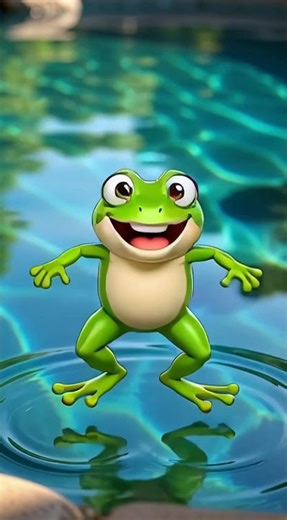 Happy Green Frog 🐸 #cute #funny #animation #frog #animals