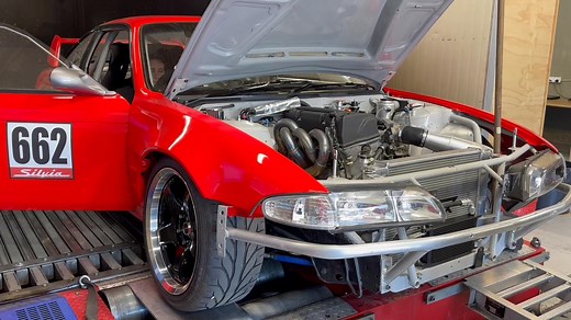 Brad’s Honda powered s14 all tuned up. Built from an ex drift car, it’s now powered by a Honda k24, mated to an s2000 gearbox. The goal here was to build a reliable club level race car that could be used for sprint or endurance racing. Haltech Nexus R3 in control of the everything from front to back, with an ic-7 dash to monitor the vitals | Rapid Performance