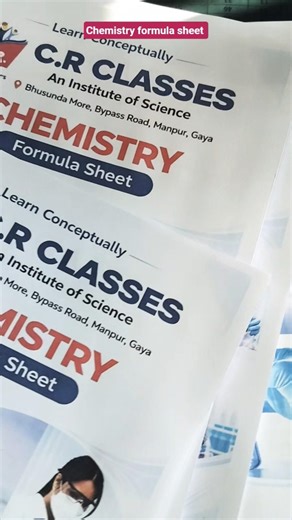 chemistry formula sheet #crclasses #education #shashibhushansir #shashisir #motivation #trending