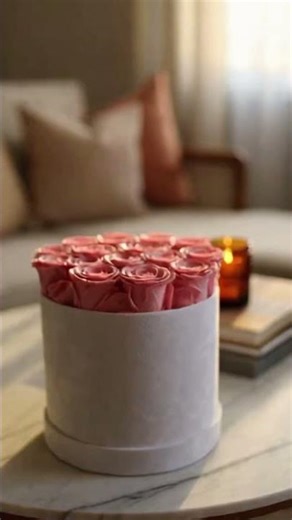 Luxury Preserved Roses in Suede Box 17 Flowers Eternal Rose Gift