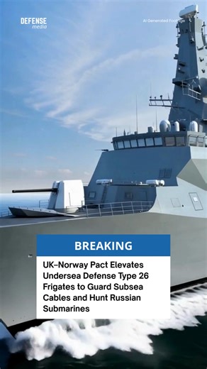 Under the newly signed Lunna House Agreement, the Type 26 frigate (City-class) will form the backbone of a joint British–Norwegian anti-submarine fleet of at least 13 warships. The force is tasked with patrolling the North Atlantic from the GIUK gap to the High North protecting critical undersea cables and pipelines, while hunting increasing Russian submarine activity. The integration of Sonar 2087 towed arrays, quiet CODLOG propulsion, Sea Ceptor air-defence cells and Sting Ray torpedoes signal