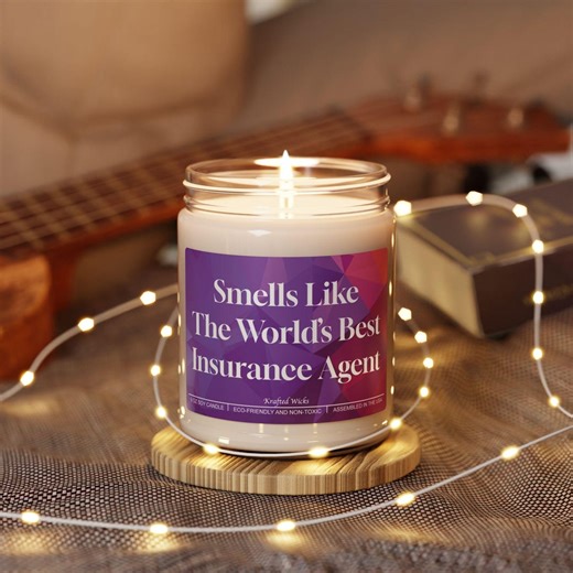 World's Best Insurance Agent Candle, Funny Agent Gift, Appreciation Present, Unique Desk Decor, Insurance Office Present, Krafted Wicks - Etsy