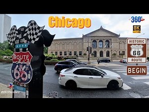 🏙️ Chicago City Walk in 360° | Route 66 Historic Start to Union Station | Chicago U.S.A.