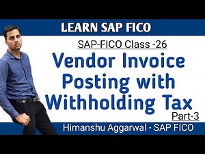 Vendor Invoice Posting With withholding Tax in SAPFICO