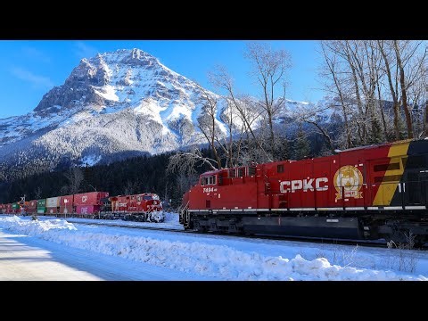 CPKC Kicking Horse Pass - Winter in the Canadian Rockies - Ottertail to Exshaw