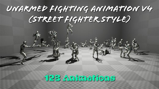 Unarmed Fighting Animation V4 【Street Fighter Style】 by Game Dev Hero
