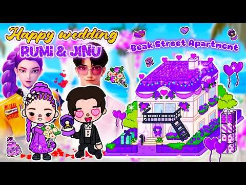 Beak Street Apartment: Happy Wedding Rumi & Jinu 🤔 Kpop Hunter 😍Toca Life World