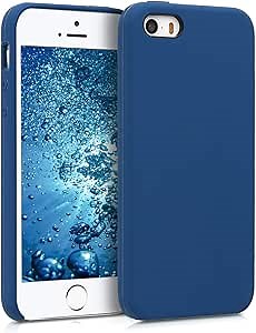 kwmobile Case Compatible with Apple iPhone SE (1.Gen 2016) / iPhone 5 / iPhone 5S Case - TPU Silicone Phone Cover with Soft Finish - Navy Blue